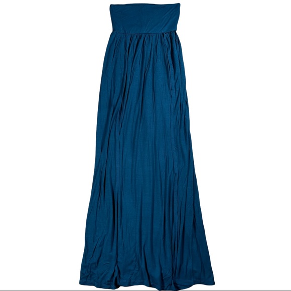 USA size Xs Long blue skirt that splits almost to waist on either side like new - Picture 4 of 16